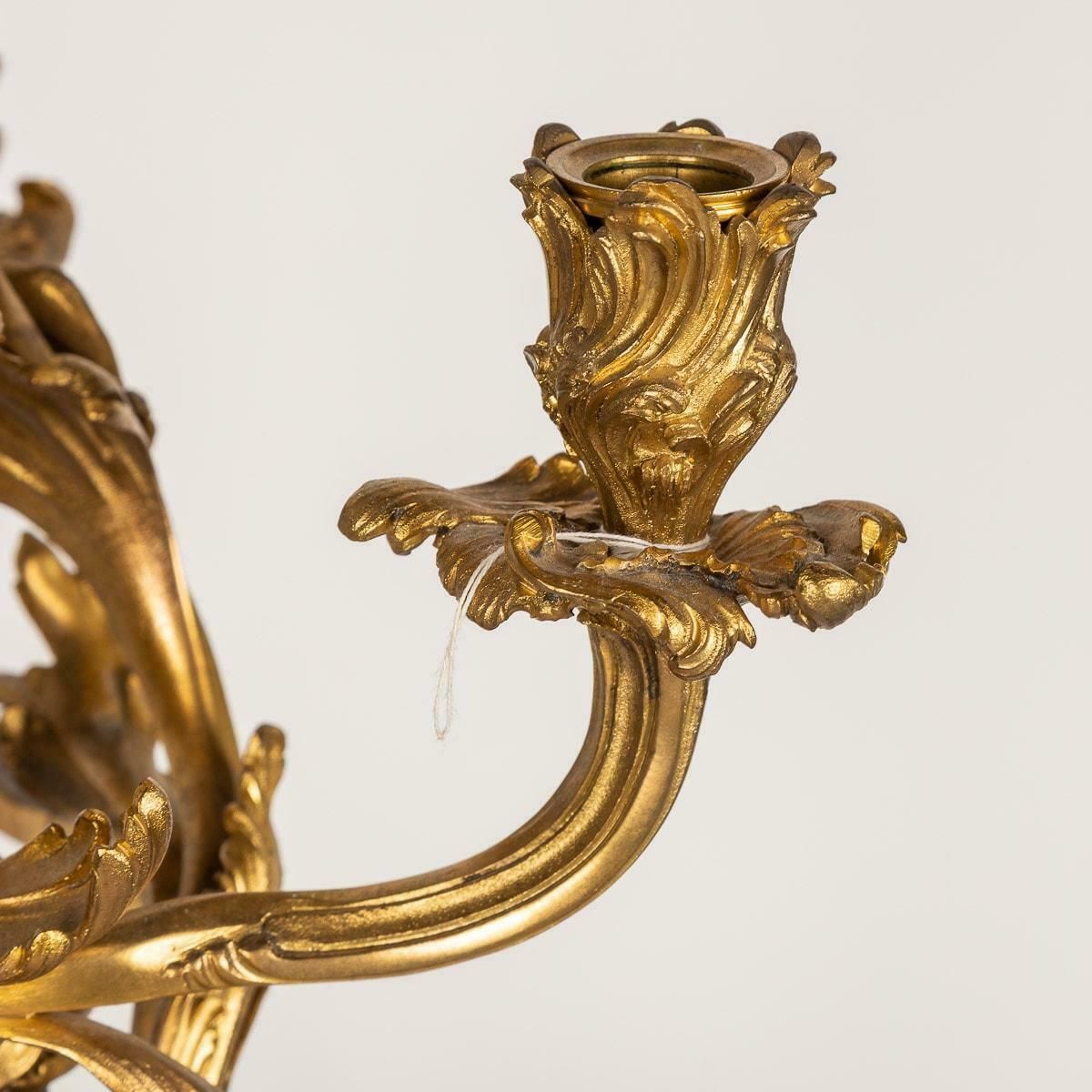 photo furniture 19th Century French Pair Of Louis XV Style Ormolu Four Light Candelabra, C.1880