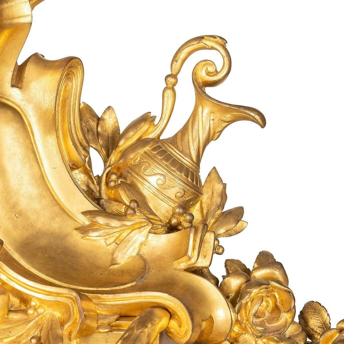 photo buy 19th Century French Pair Of Ormolu Bronze Fireplace Chenets, C.1840