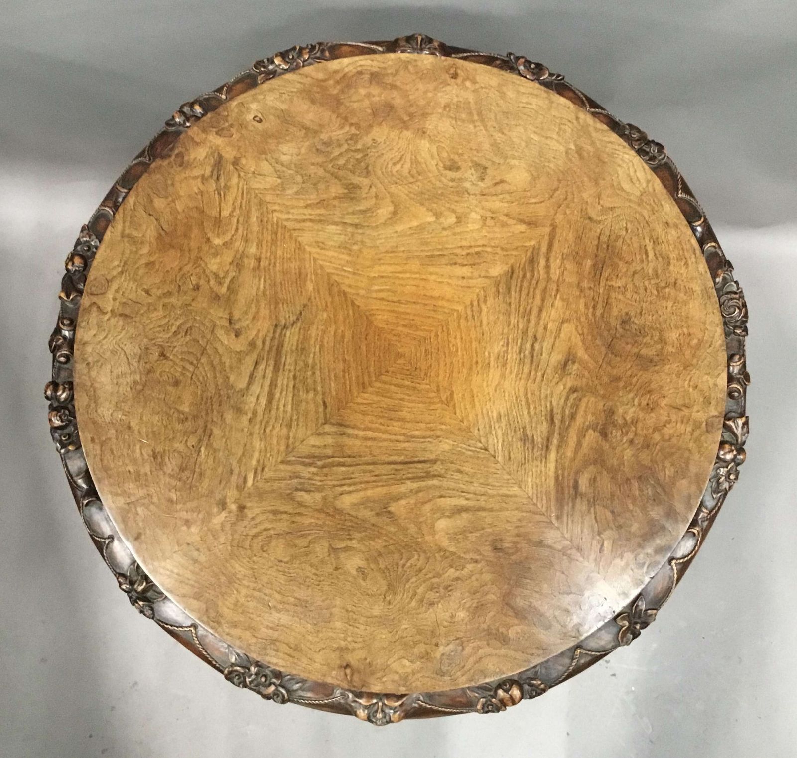 George IV Irish Pollard Oak Tripod Occasional Table photo for sale