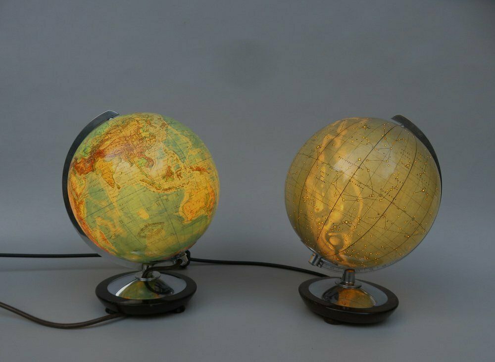 Terrestrial And Celestial Globes From Columbus, 1950s, Set Of 2 photo 5567.5