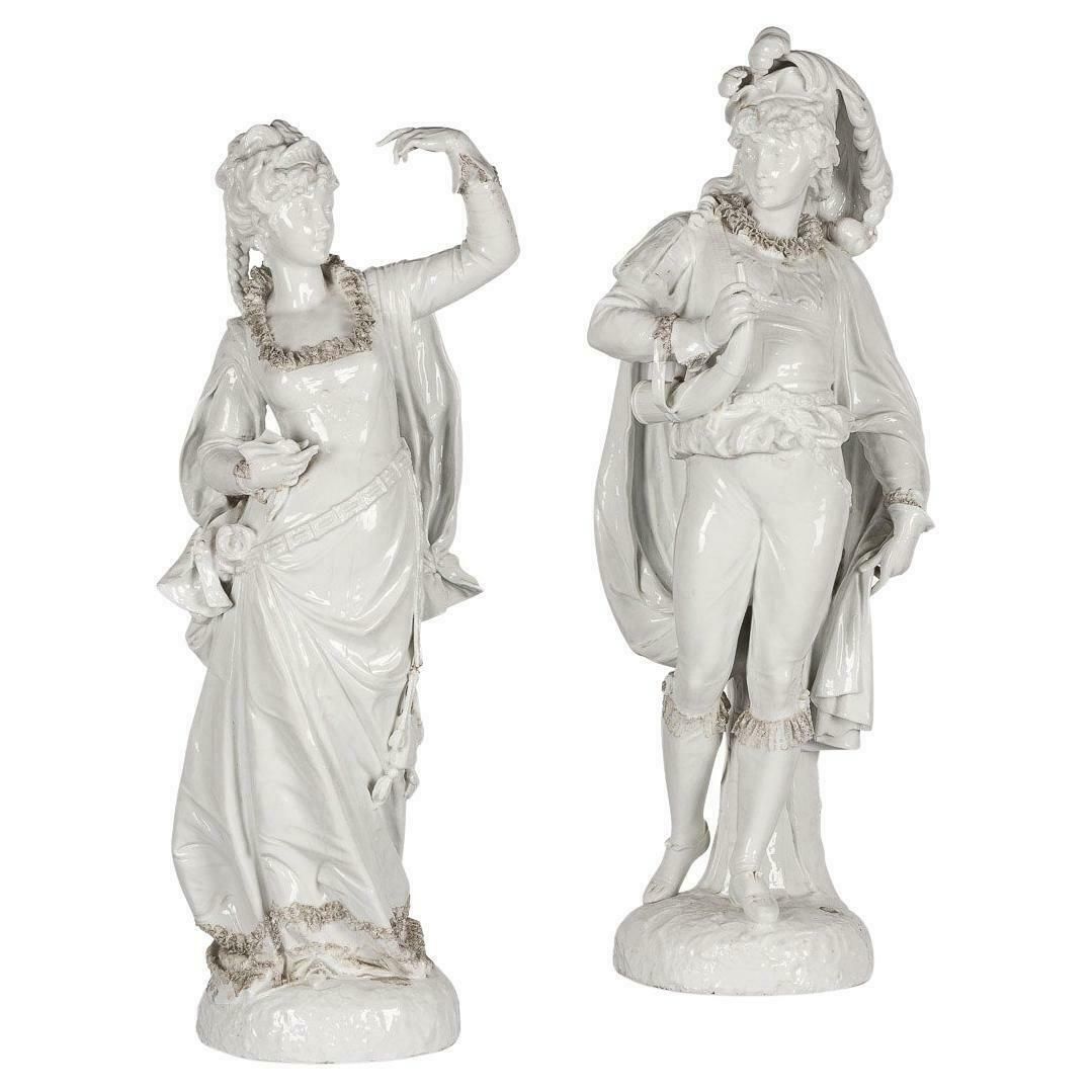 19th Century Capodimonte White Porcelain Figures, C.1890