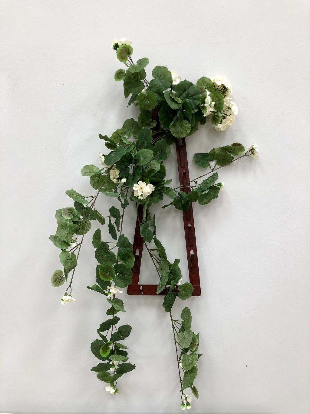 Mid Century Steel Wall Hooks With Artificial Plant Wall Decoration
