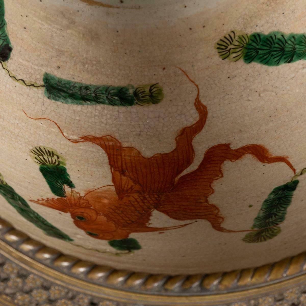 3695.0 19th Century Chinese Famille Verte Porcelain Vase Mounted On Ormolu, C.1880 photo