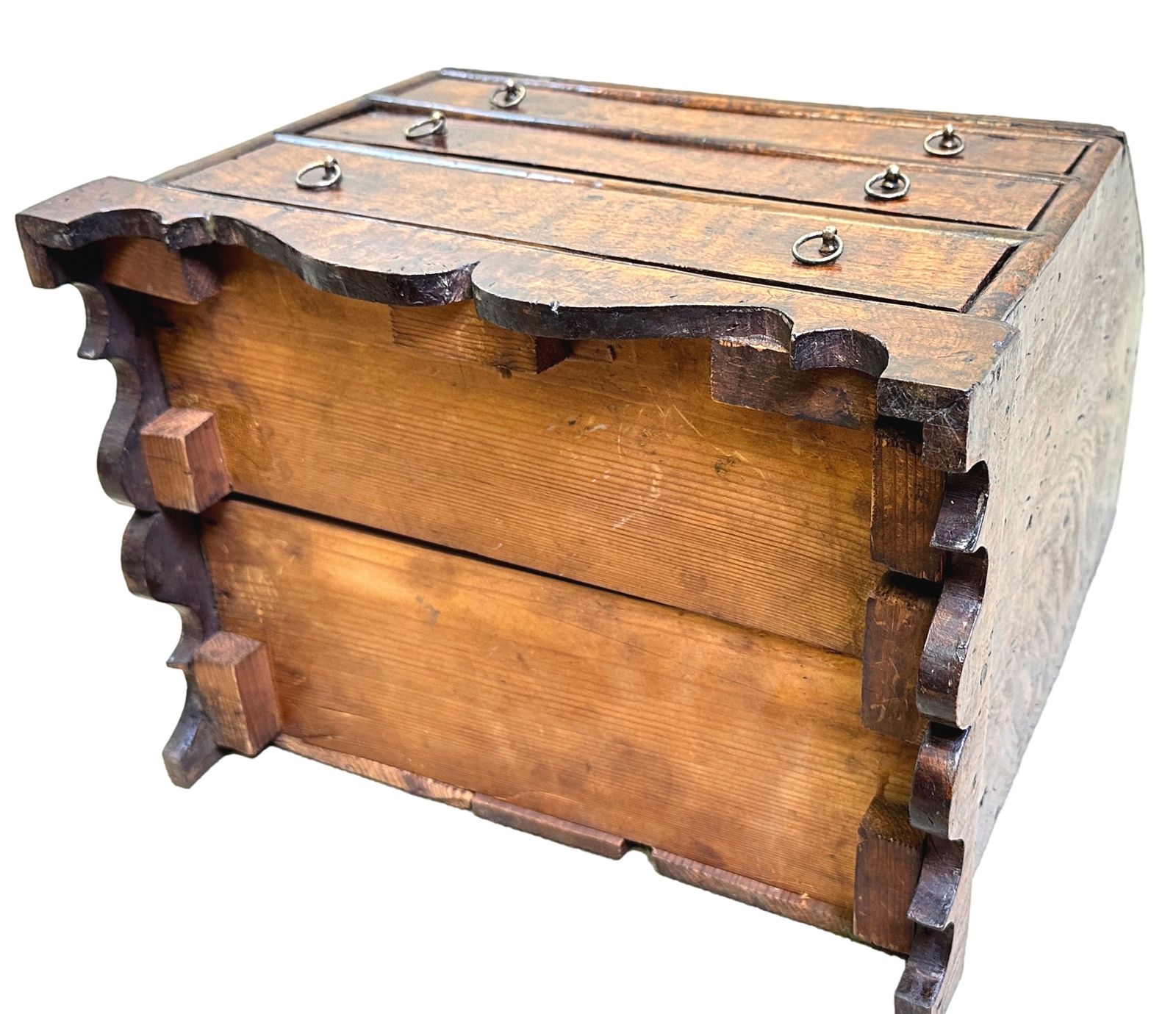 Georgian 18th Century Elm Table Top Bureau (England, Circa 1840) photo furniture