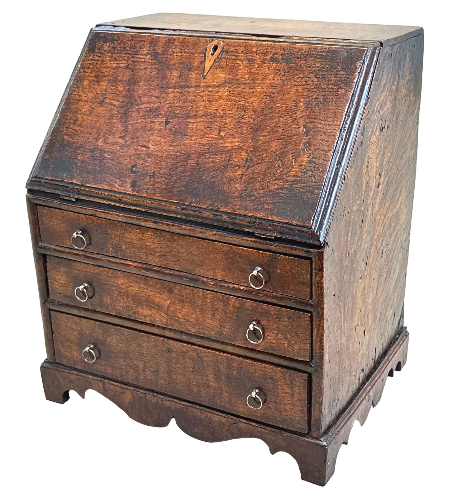 Georgian 18th Century Elm Table Top Bureau (England, Circa 1840)