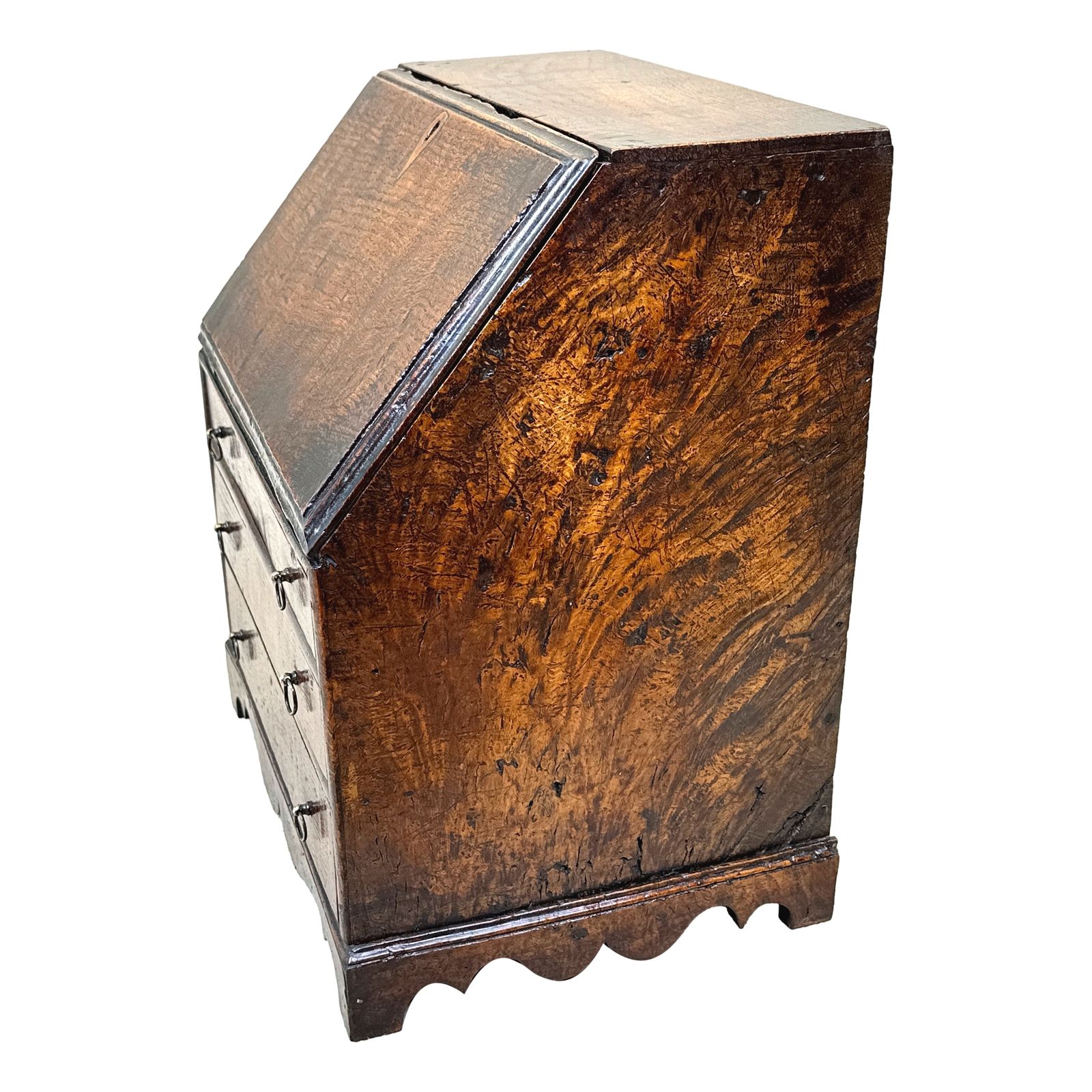 Georgian 18th Century Elm Table Top Bureau (England, Circa 1840) photo vinterior