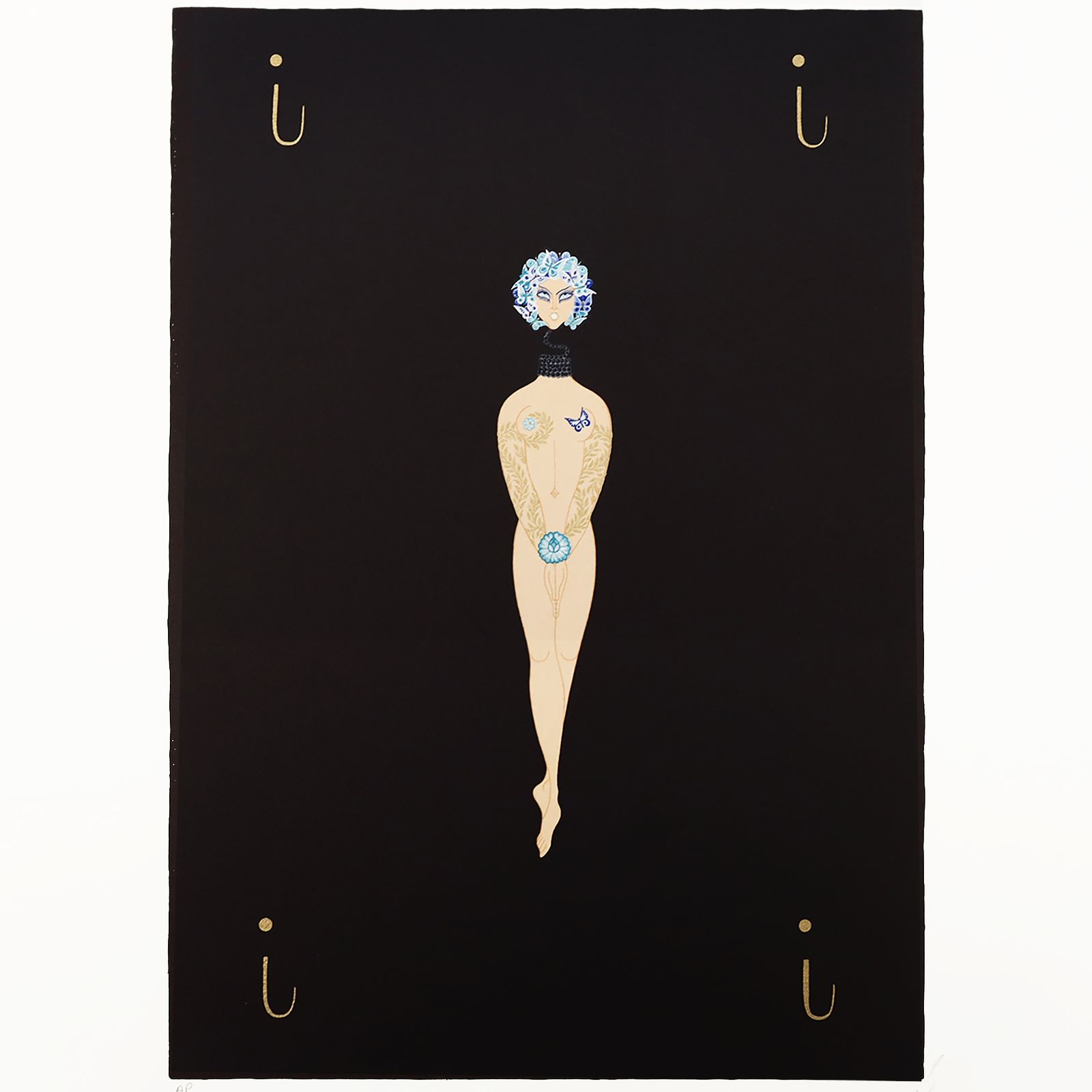 Rare Artist Proof Letter ‘I’ Erté (Romain De Tirtoff)  Alphabet Limited Edition Serigraph Print From 1976 photo furniture