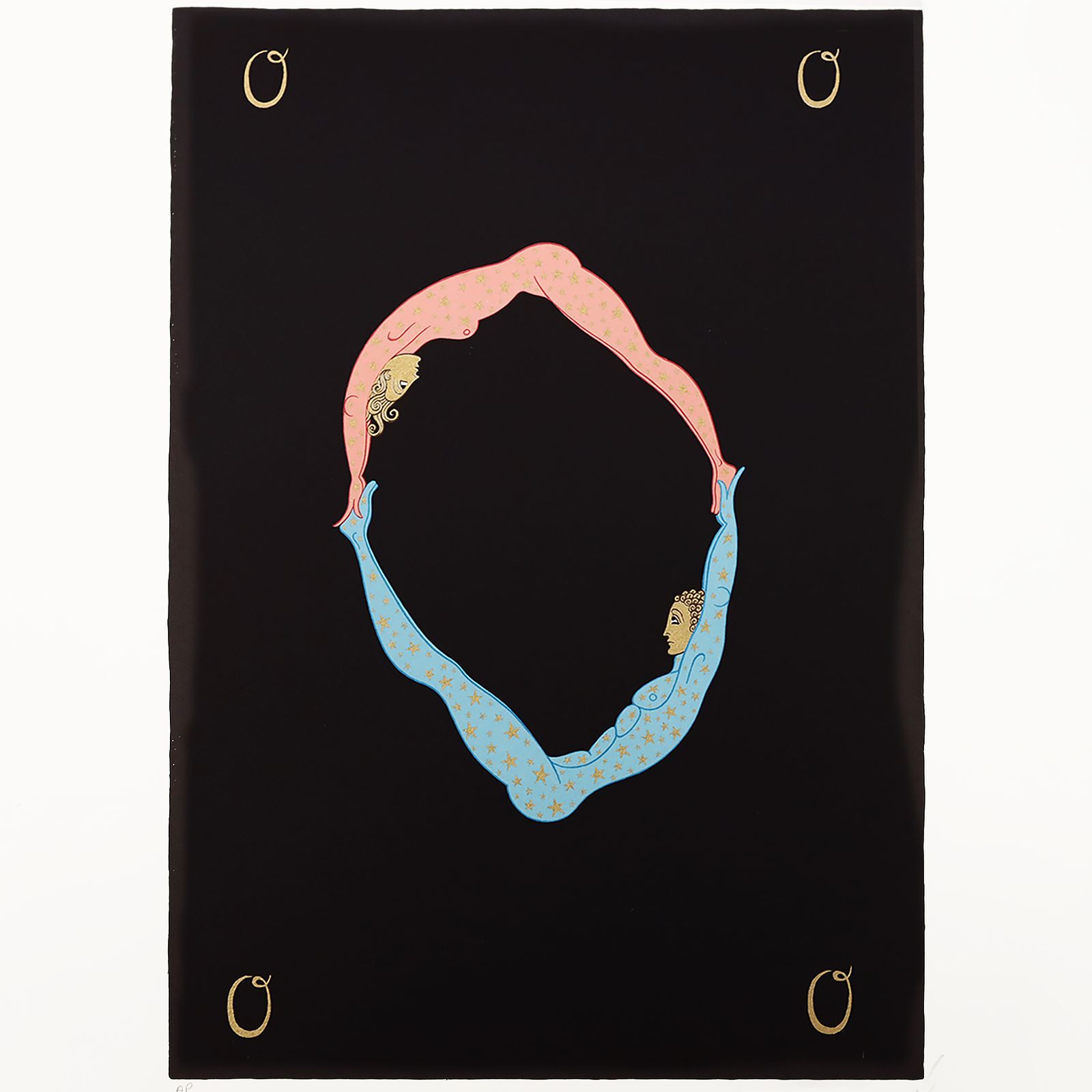 Rare Artist Proof Letter ‘O’ Erté (Romain De Tirtoff)  Alphabet Limited Edition Serigraph Print From 1976 photo furniture
