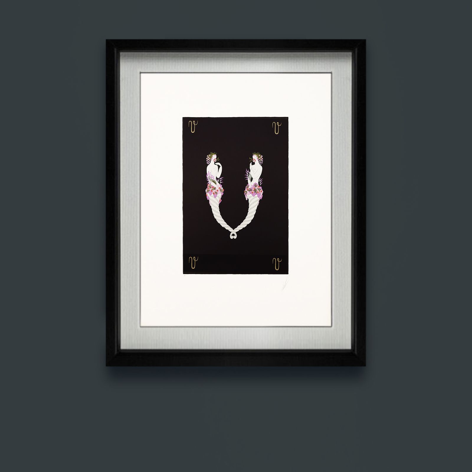 Rare Artist Proof Letter ‘V’ Erté (Romain De Tirtoff)  Alphabet Limited Edition Serigraph Print From 1976 photo buy