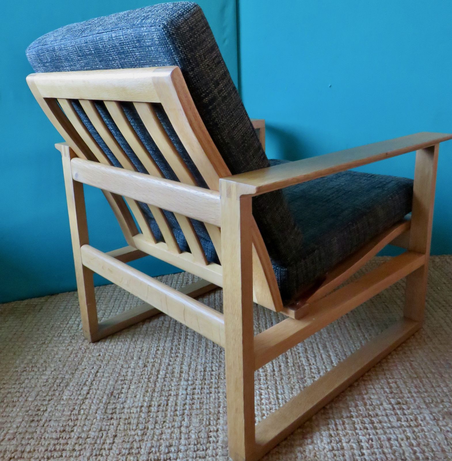 Vintage Armchair In Light Oak By Borge Mogensen, Denmark 1965 photo Furniture