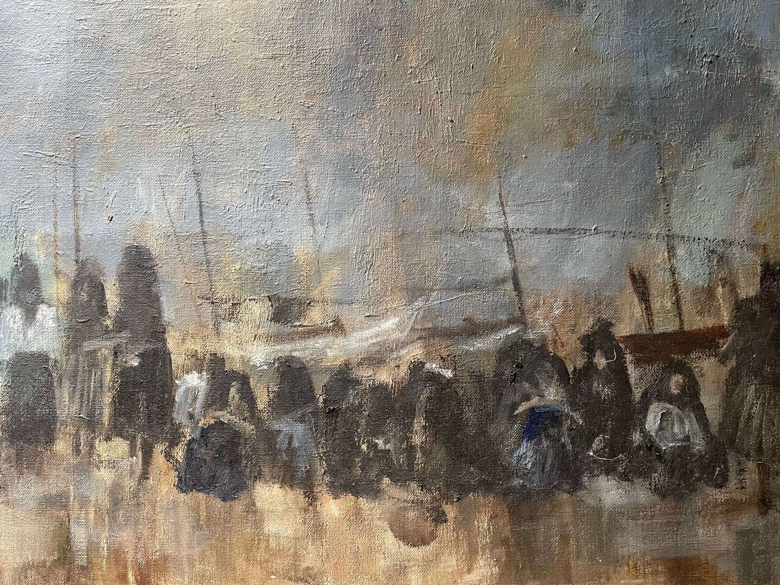 Francis Kelly, Oil On Canvas, Women Waiting At Nazarre photo for sale
