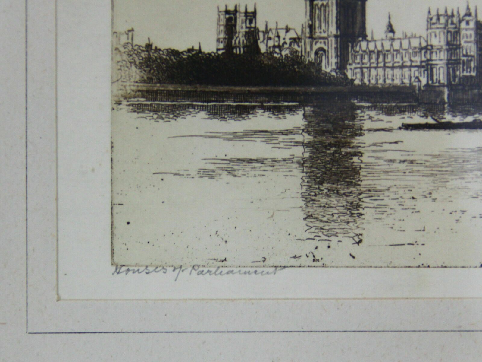 Etching By Edgar James Maybery. Houses Of Parliament photo Art