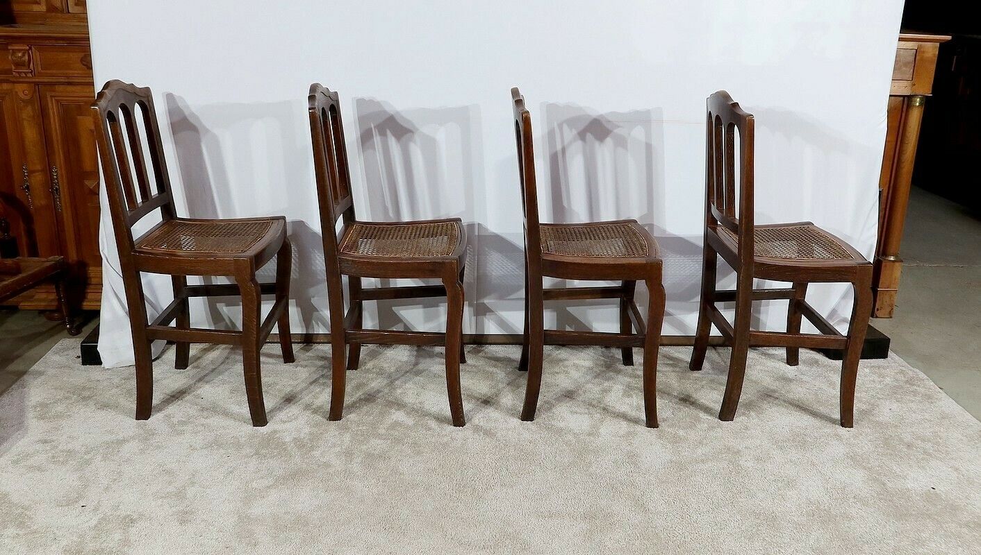 Set Of 4 Solid Oak Chairs, 19th Century photo for sale