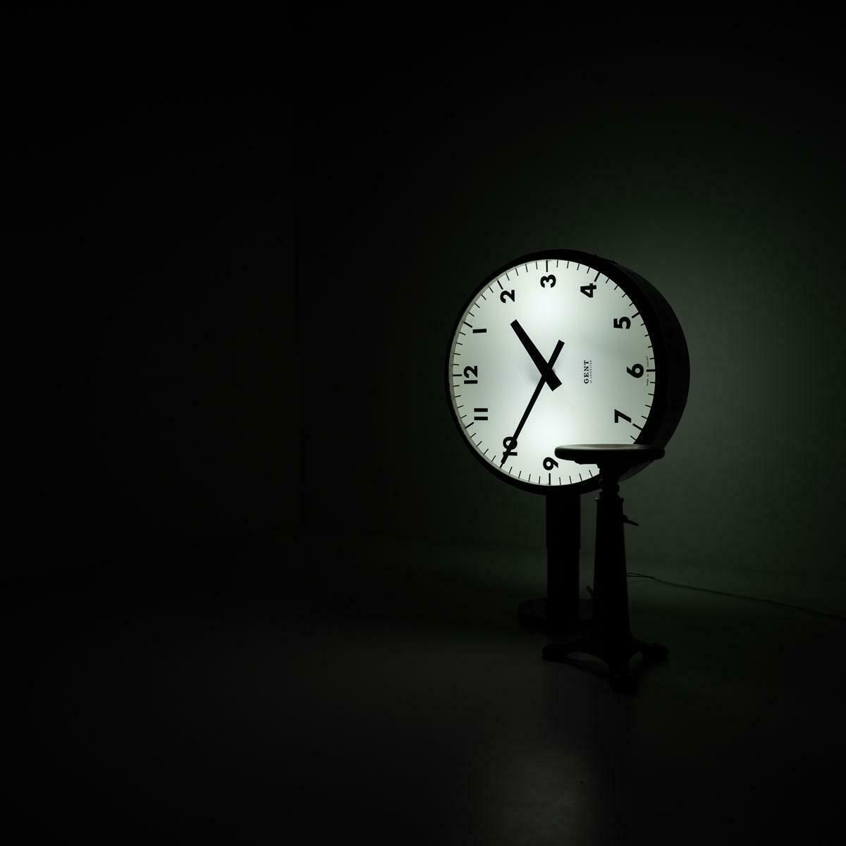 Gent Of Leicester Double Sided Illuminated British Rail Station Clock photo Home Decor