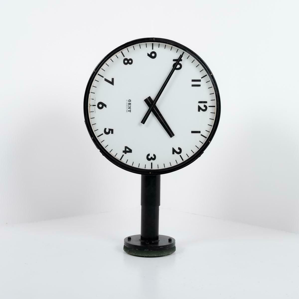 Home Decor Gent Of Leicester Double Sided Illuminated British Rail Station Clock photo