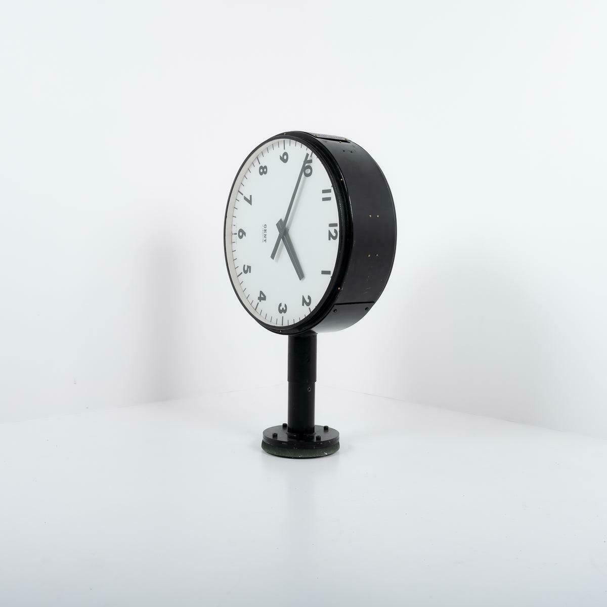 2750.0 Gent Of Leicester Double Sided Illuminated British Rail Station Clock photo