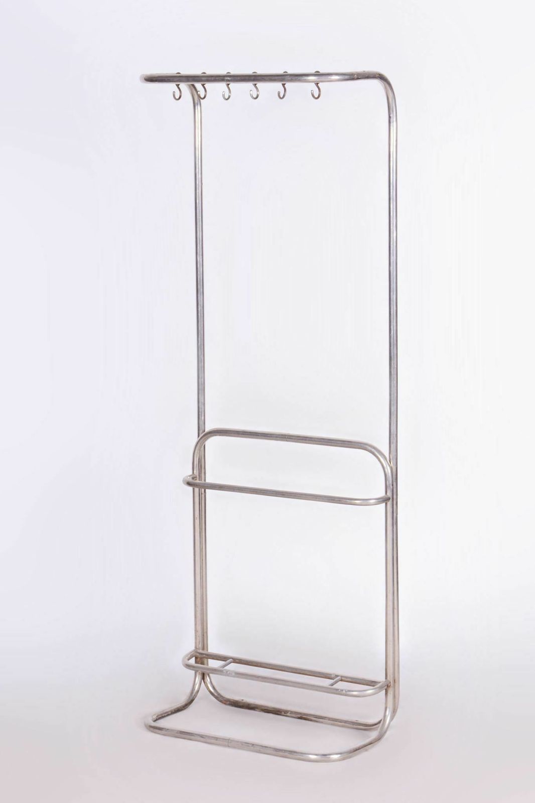 Original Bauhaus Dressing Room Wall, Chrome Plated Steel, Czechia, 1930s
