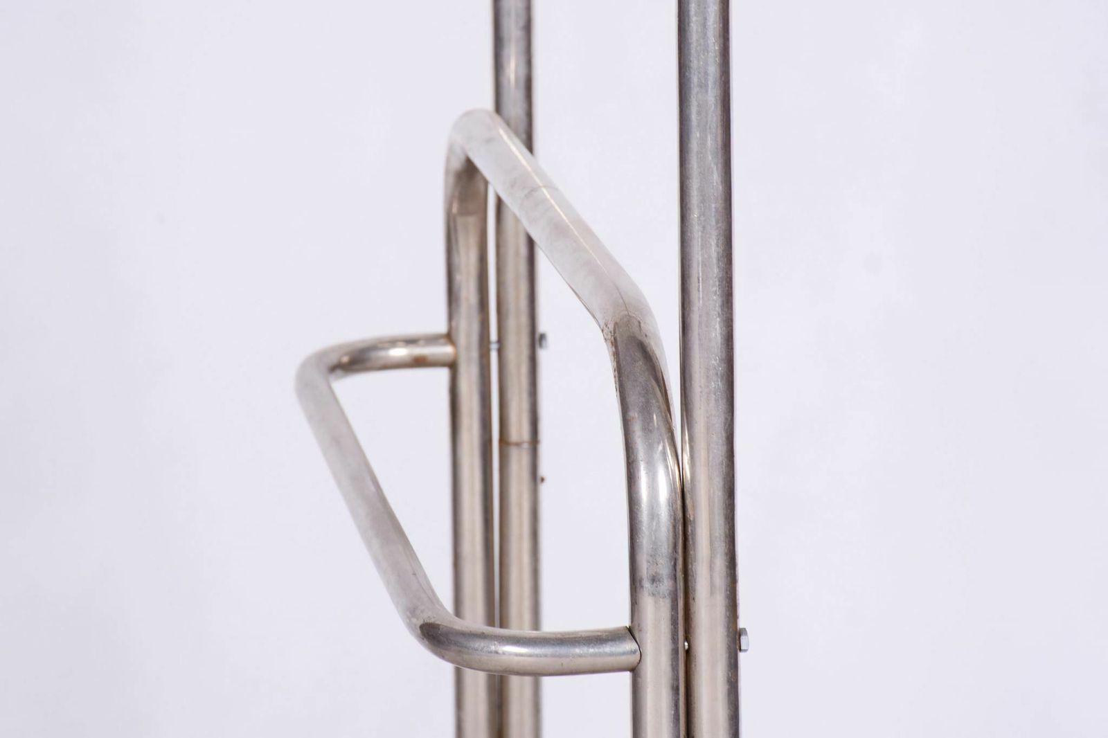 Original Bauhaus Dressing Room Wall, Chrome Plated Steel, Czechia, 1930s photo vintage