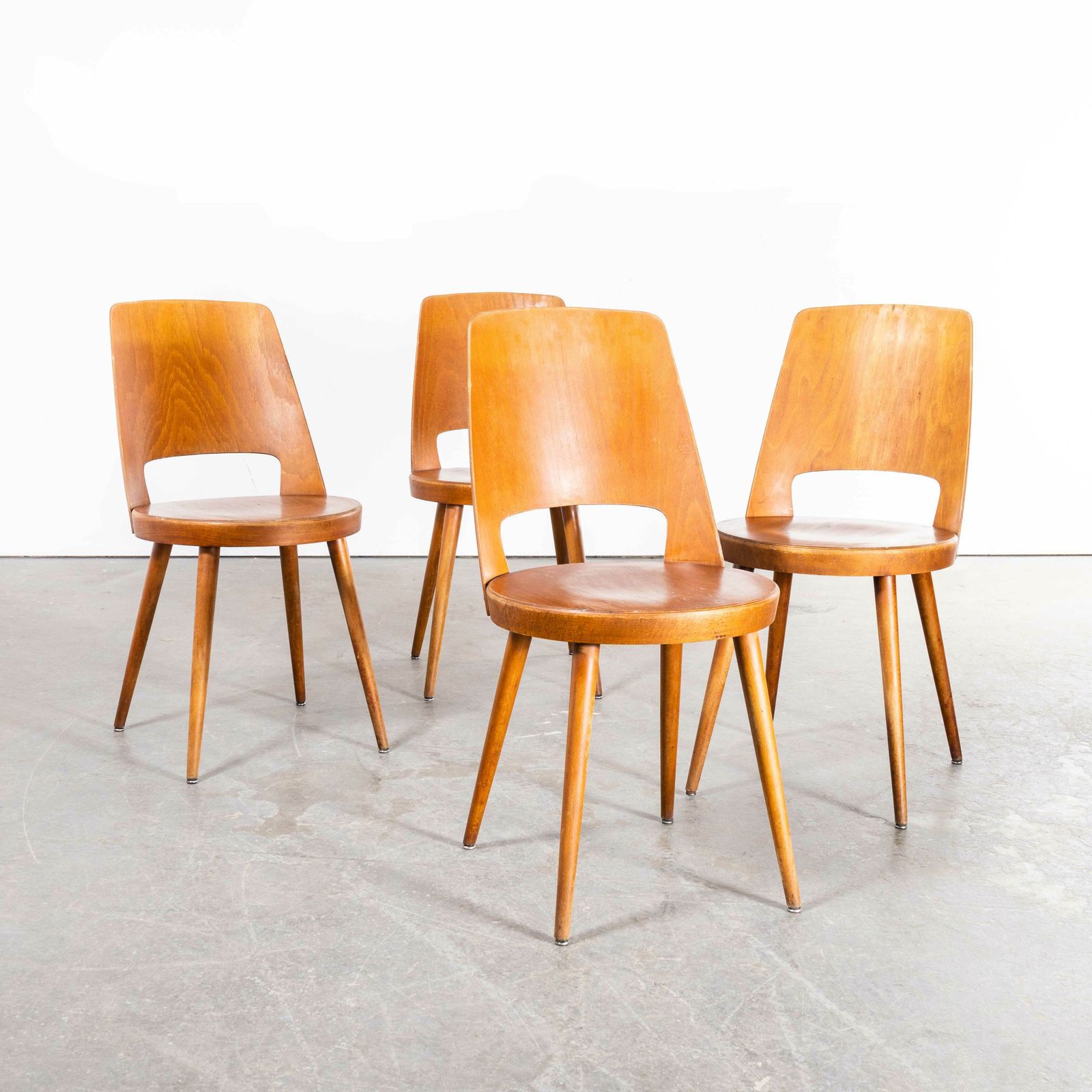 1960’s French Baumann Honey Beech Bentwood Mondor Dining Chair – Set Of Four photo 1320.0