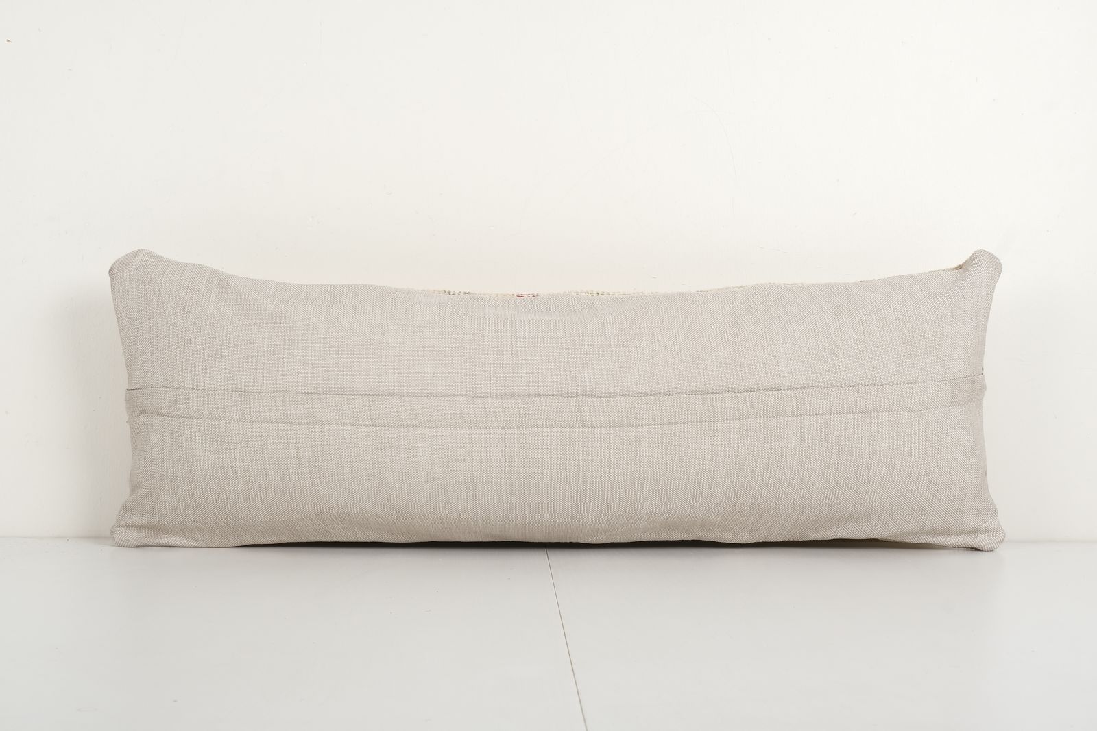 Muted Brown Turkish Oushak Pillow, Olivia Green Kurdish Boho Woven Carpet 11'' X 32'' photo furniture