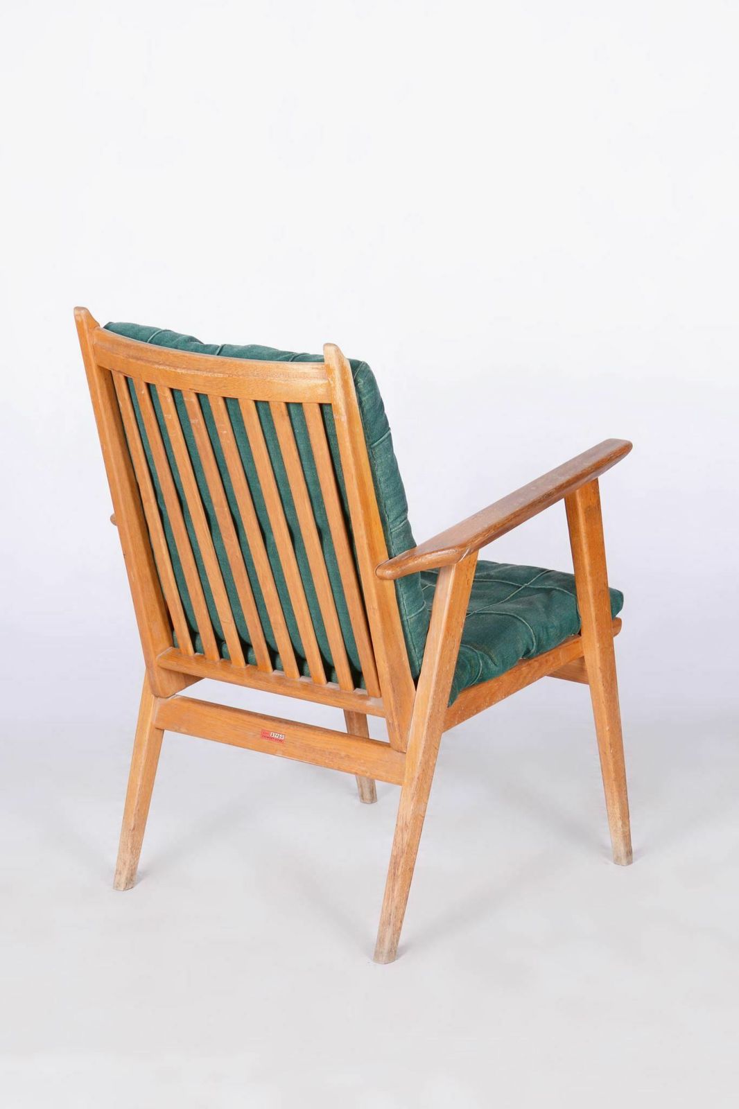 Original Oak Midcentury Armchair By Jan Vanek, Revived Polish, Czechia, 1950s photo furniture