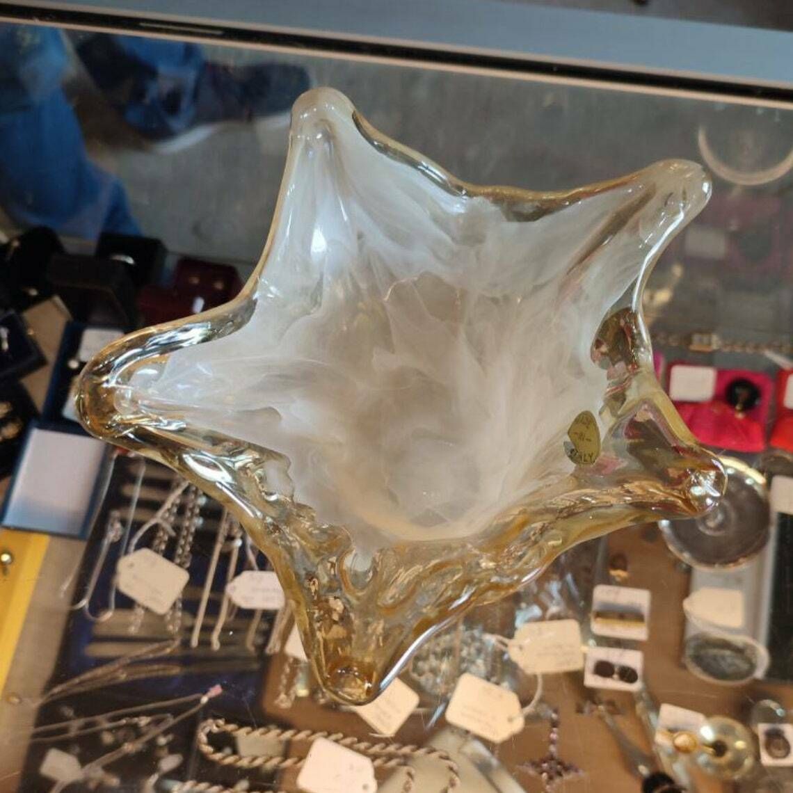 Luxurious Vintage Murano Handkerchief Crystal Vase   Made In Italy photo 50.0
