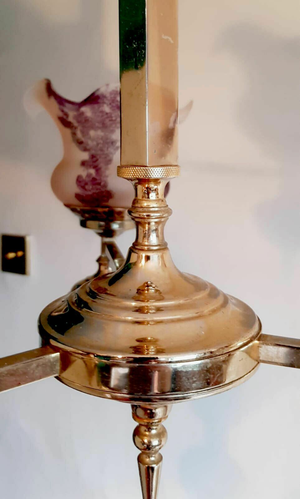 Vintage Italian 3 Arm Frilled Glass Shades, Brass Fittings Ceiling Light photo furniture
