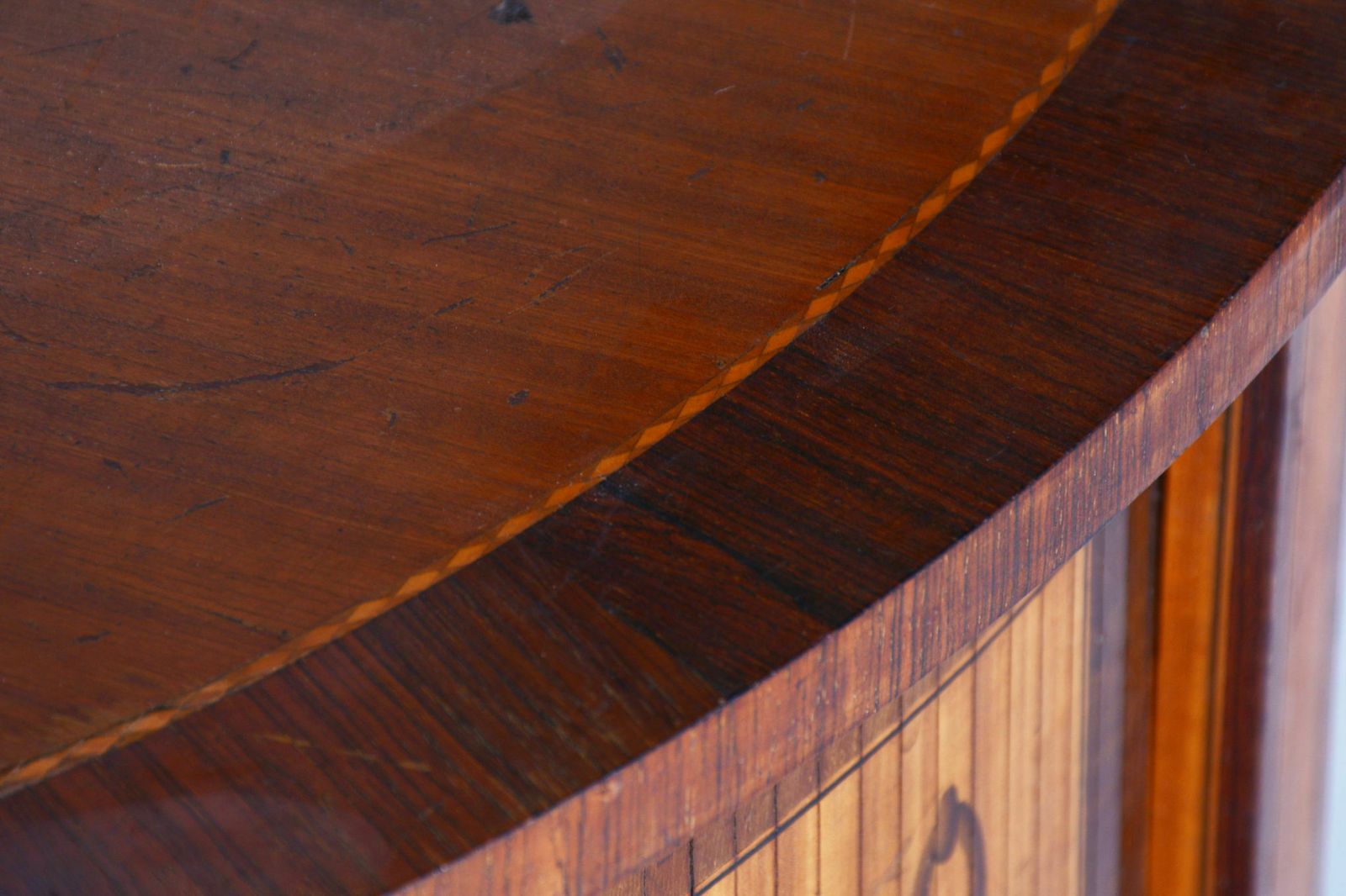 Restored Biedermeier Side Table, Walnut, Maple, Unique Marquetry, France, 1850s photo for sale