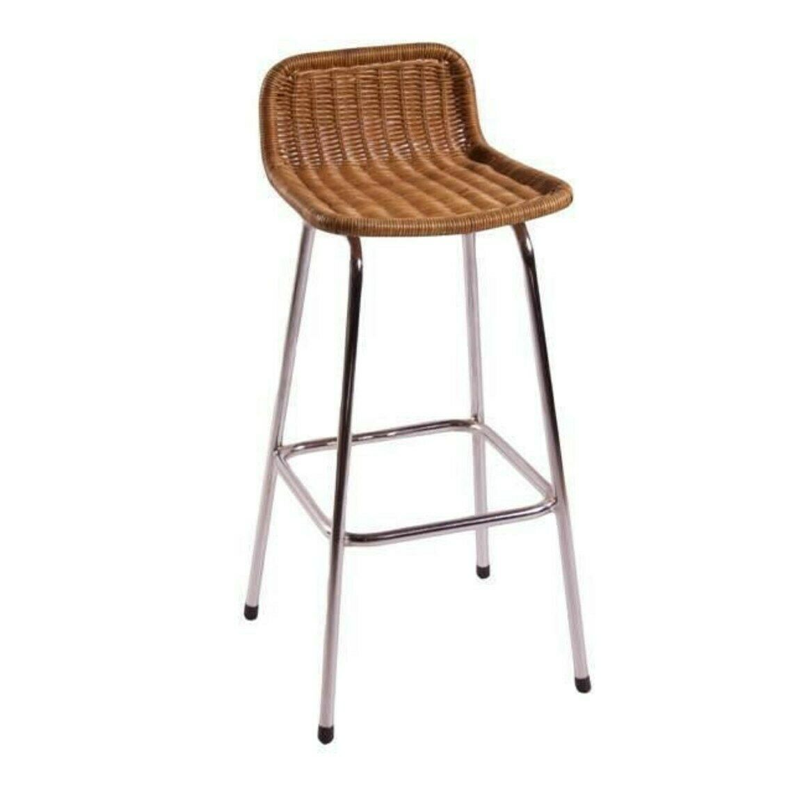 Dirk Van Sliedrecht  Rohe Noordwolde  Bar Stool With Wicker  Rattan Seat  In Great Condition Multiple In Stock