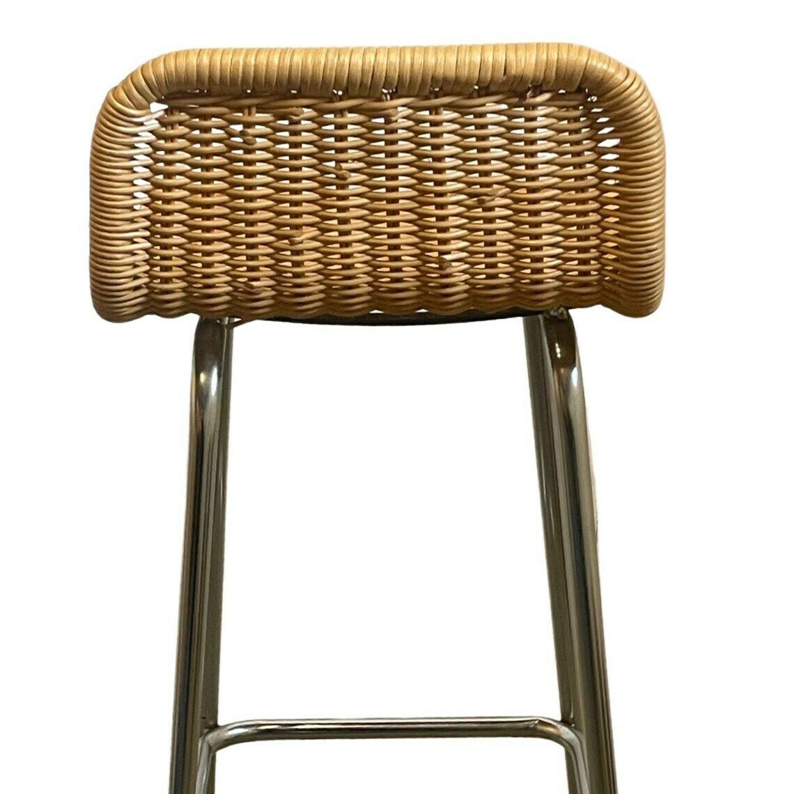 Dirk Van Sliedrecht  Rohe Noordwolde  Bar Stool With Wicker  Rattan Seat  In Great Condition Multiple In Stock photo Furniture