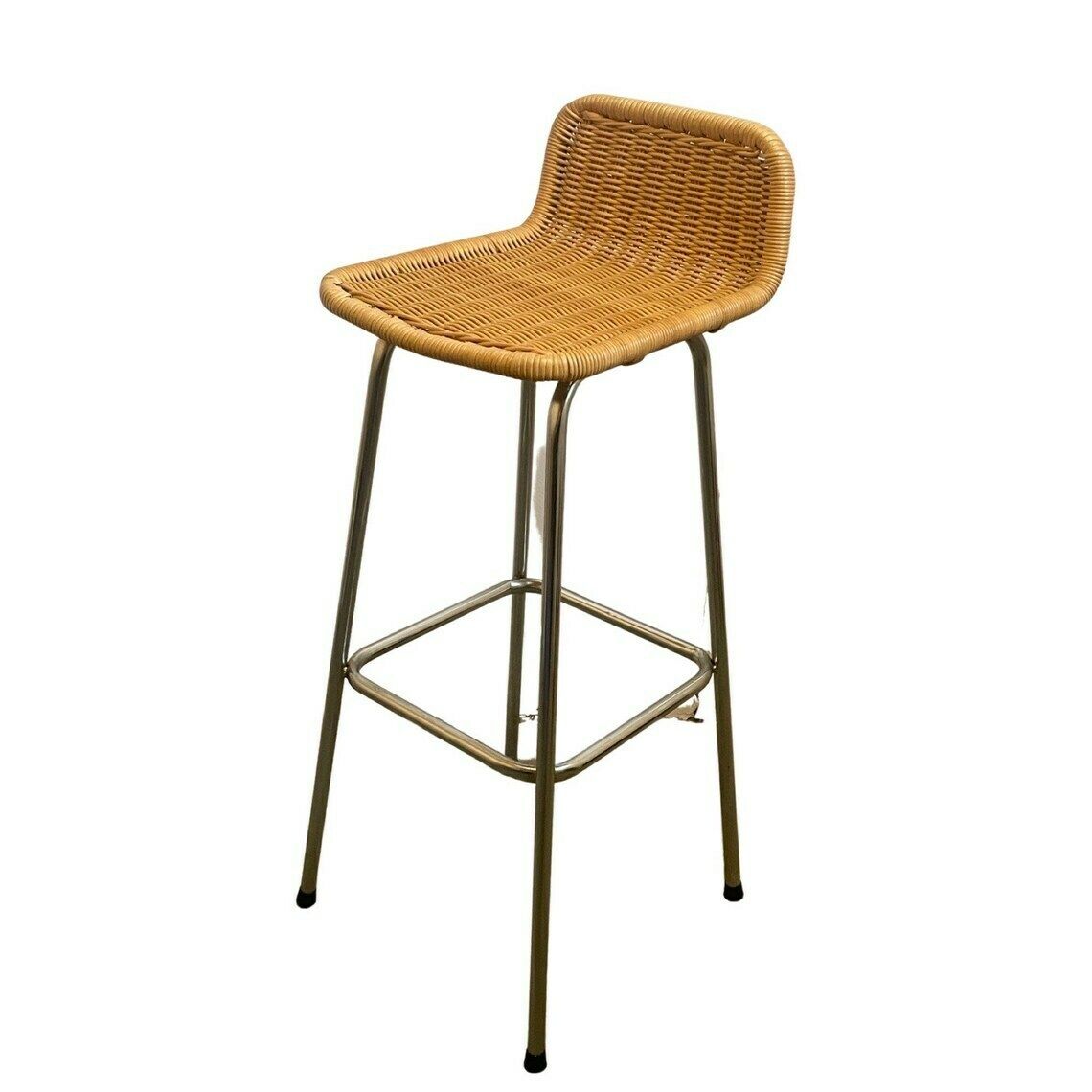 Dirk Van Sliedrecht  Rohe Noordwolde  Bar Stool With Wicker  Rattan Seat  In Great Condition Multiple In Stock photo 268.0