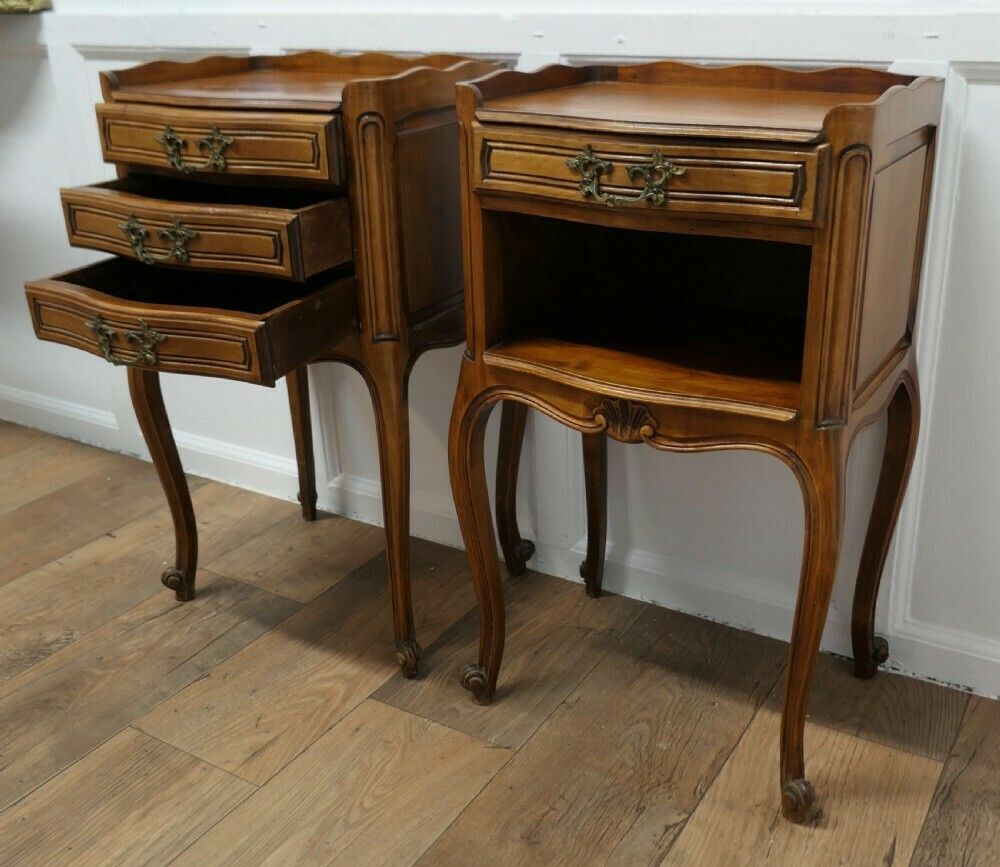 Pair Of French Cherry Wood Bedside Cabinets Or Cupboards photo buy