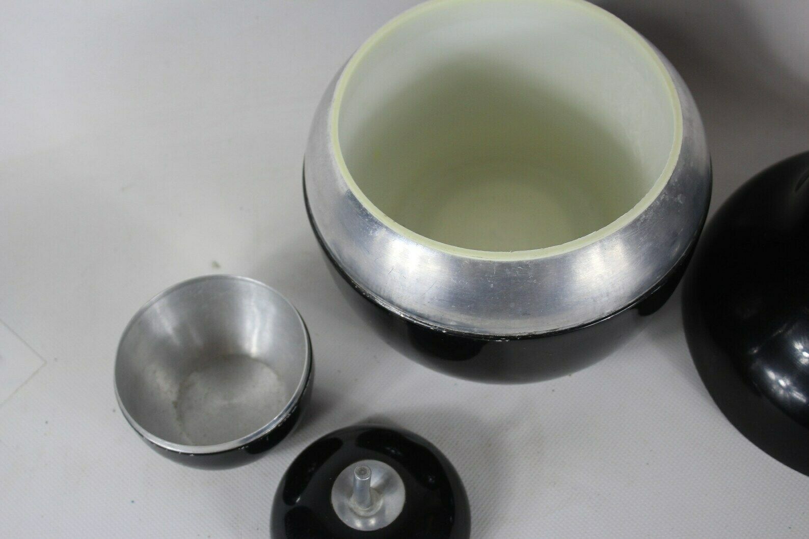 Ca. 1960’s   Aluminium   Champagne Bucket / Ice Bucket In The Shape Of A Pear With Matching Apple Shaped Container photo 87.0