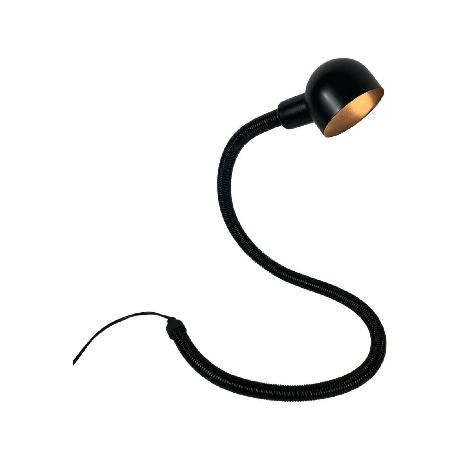 Eurolux   Snake / Serpent Lamp   1970’s   Fully Flexible Goosneck Desk Lamp   Black