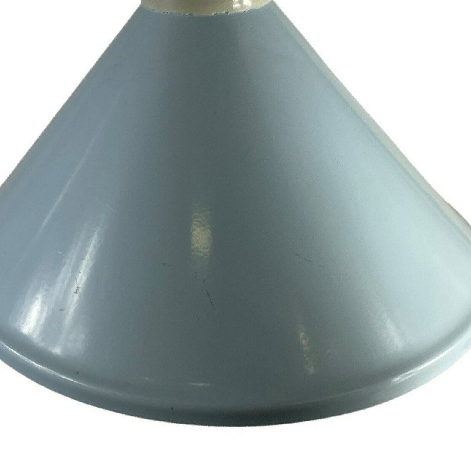 Mid Century Modern   Hanging Pedant In Baby Blue Enameld Steel   Scandinavian  70’s photo 82.0