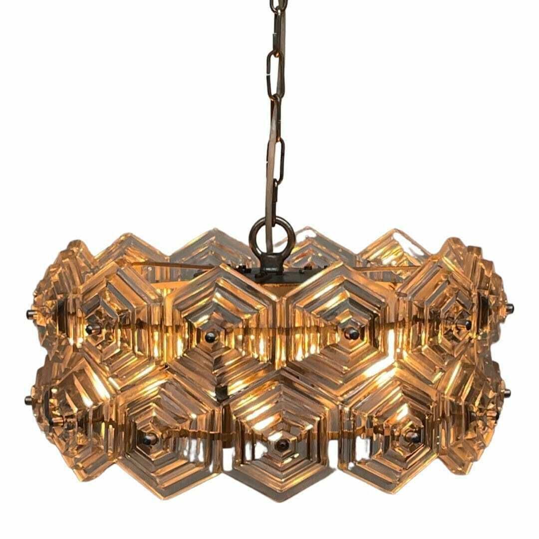 Veb Kristallleuchte Ebersbach – Kristallen Hanglamp – Model Sputnik – Massief Glas (Geen Barsten)