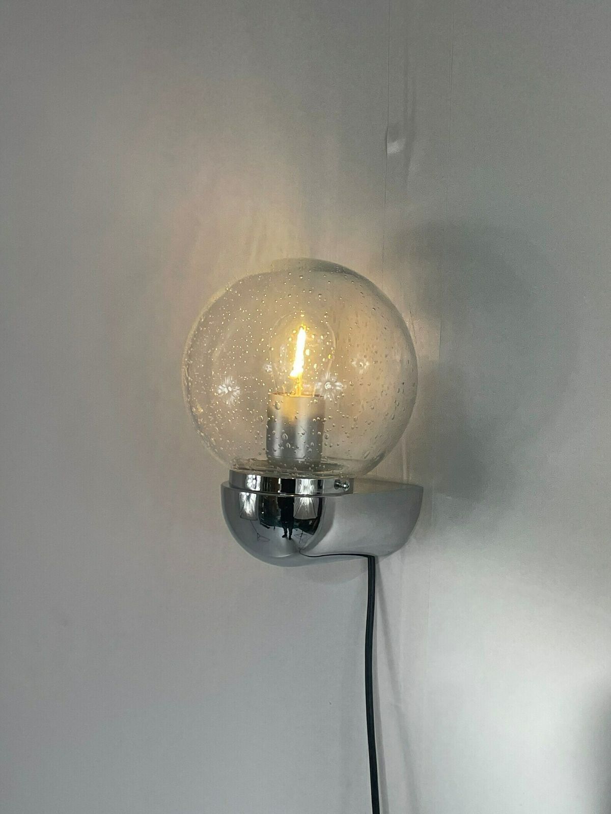 Glashutte Limburg   Chromed Wall Sconce With Glass Top photo for sale