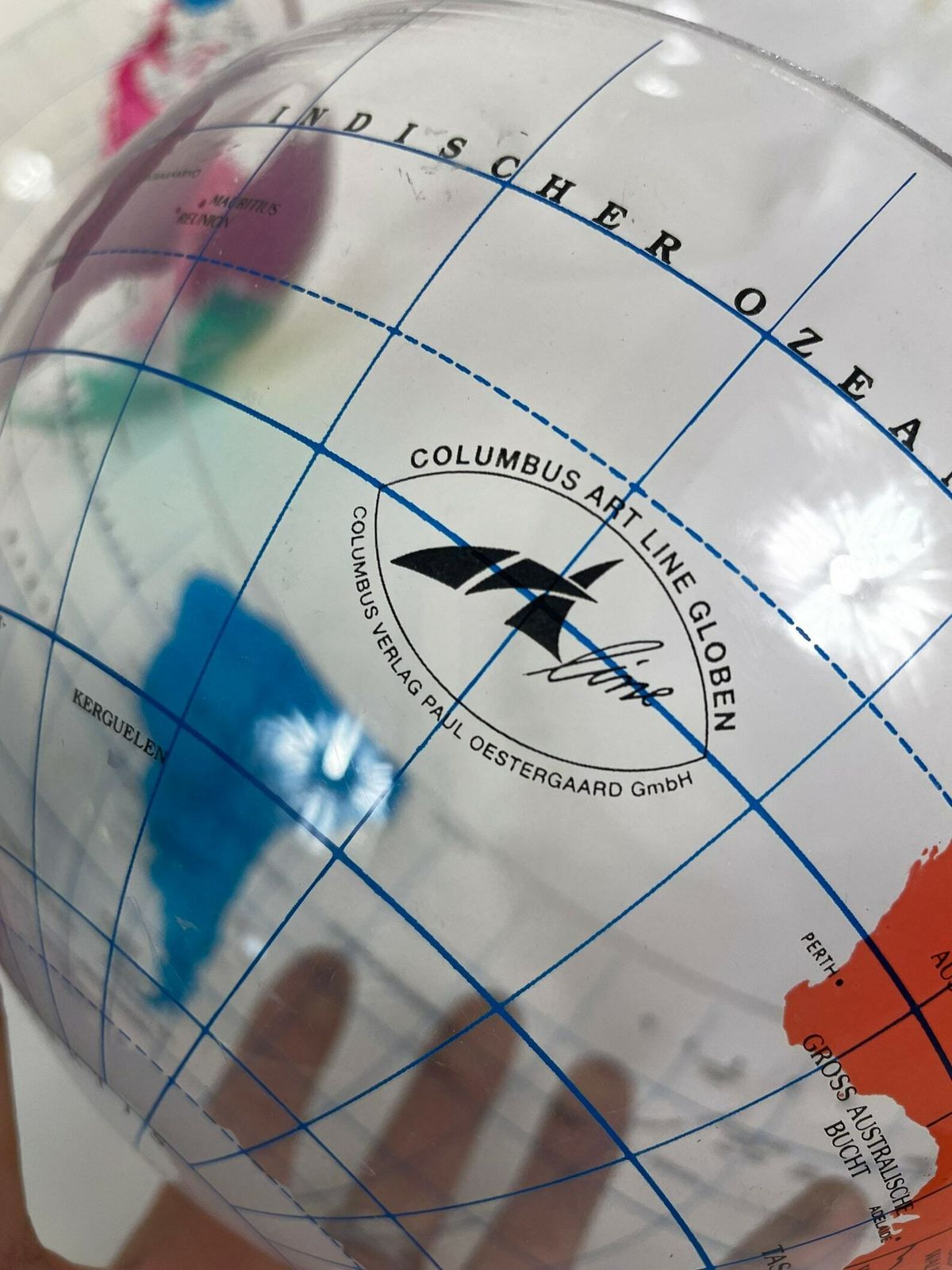 Spherical Concepts   1990’s  German Made   Acrylic See Through Globe On Mount photo 147.0
