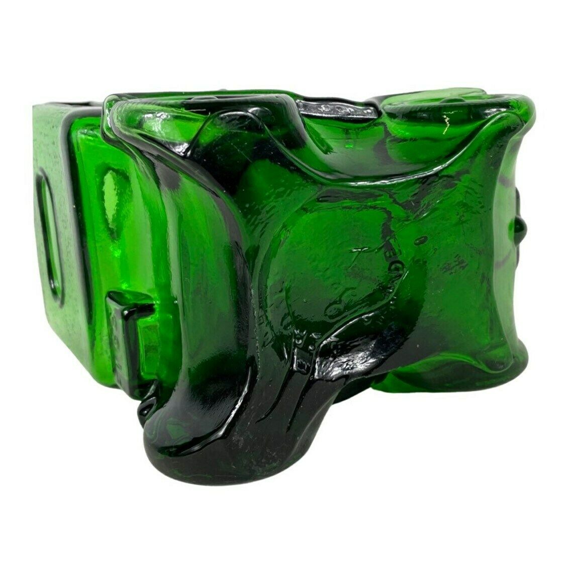 Empoli   Italy, 1960’s   Green Glass   Comical Car Decorative Bottle With Man In Hat As Top photo 99.0