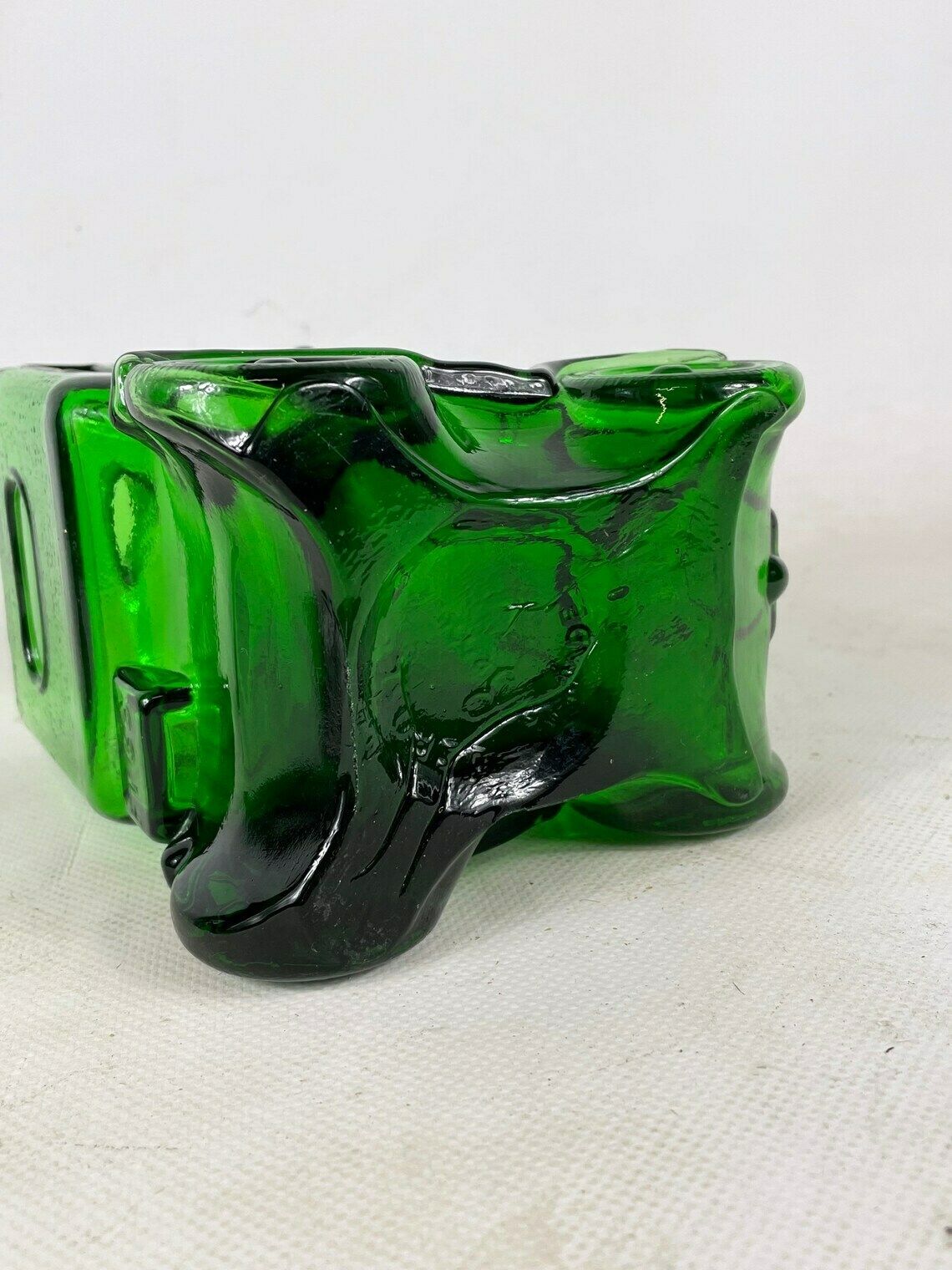 Empoli   Italy, 1960’s   Green Glass   Comical Car Decorative Bottle With Man In Hat As Top photo buy
