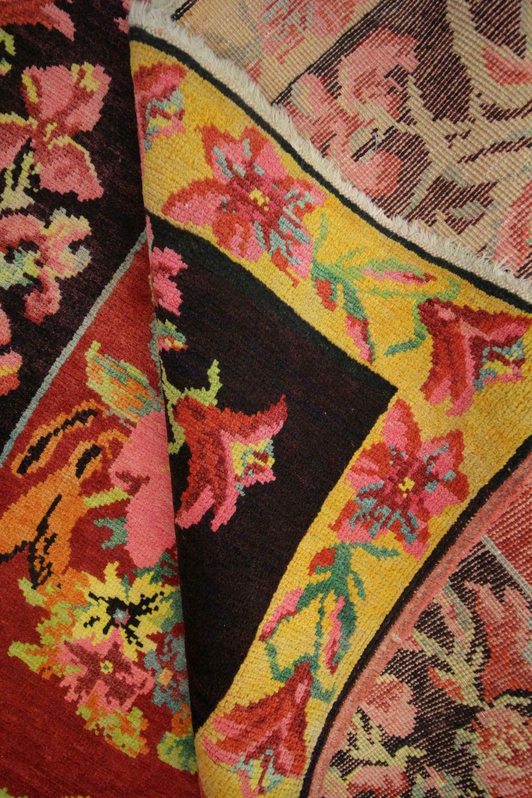 Floral Antique Rug, Handmade Carpet Handwoven Rug Oriental Livingroom Rug photo for sale