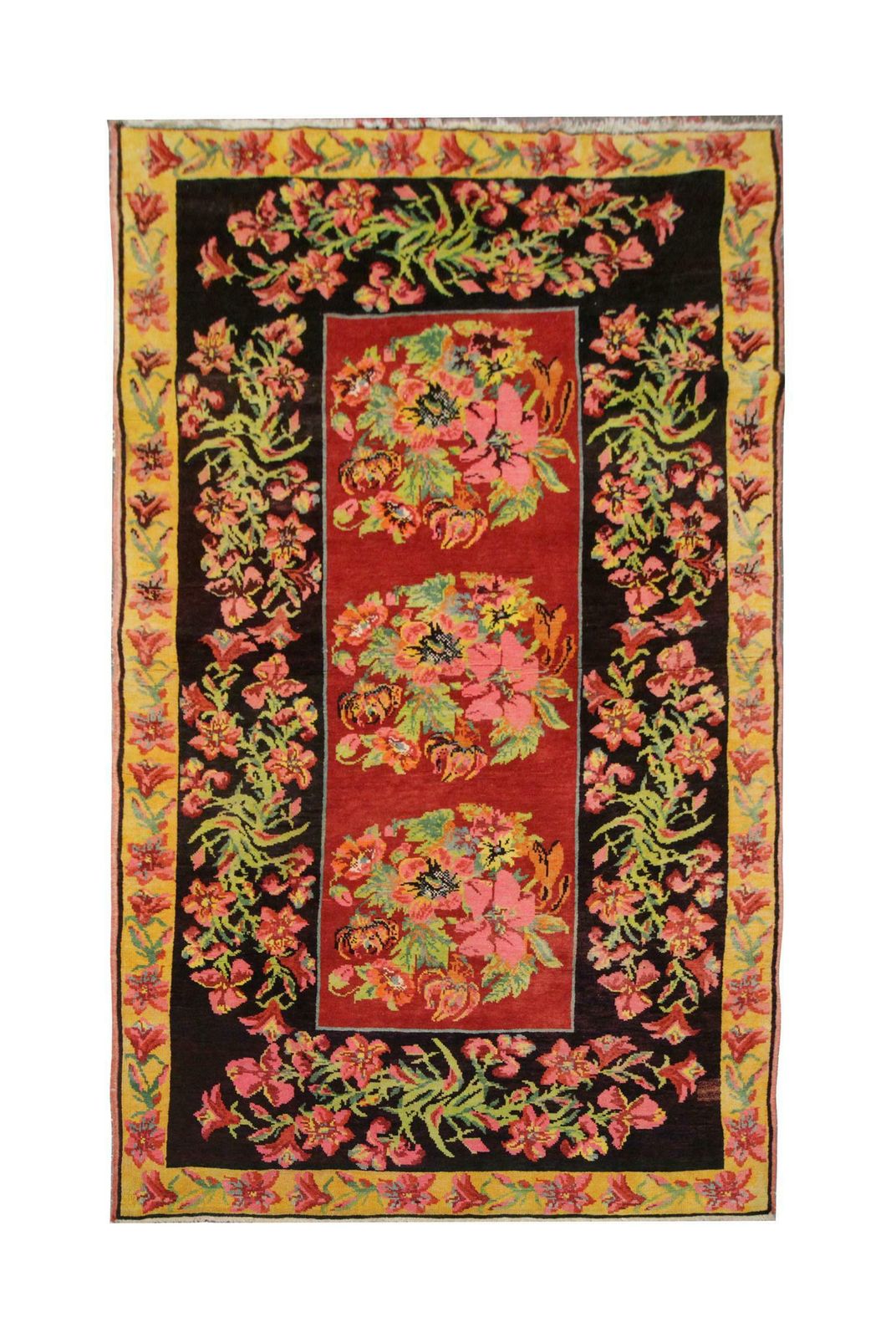 Floral Antique Rug, Handmade Carpet Handwoven Rug Oriental Livingroom Rug photo Textiles