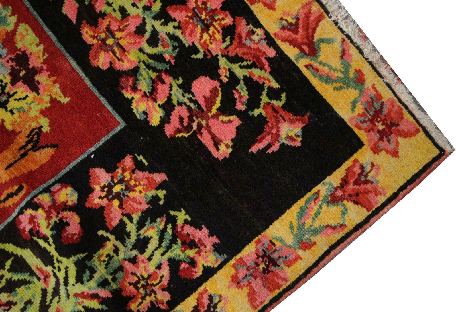 Floral Antique Rug, Handmade Carpet Handwoven Rug Oriental Livingroom Rug photo buy