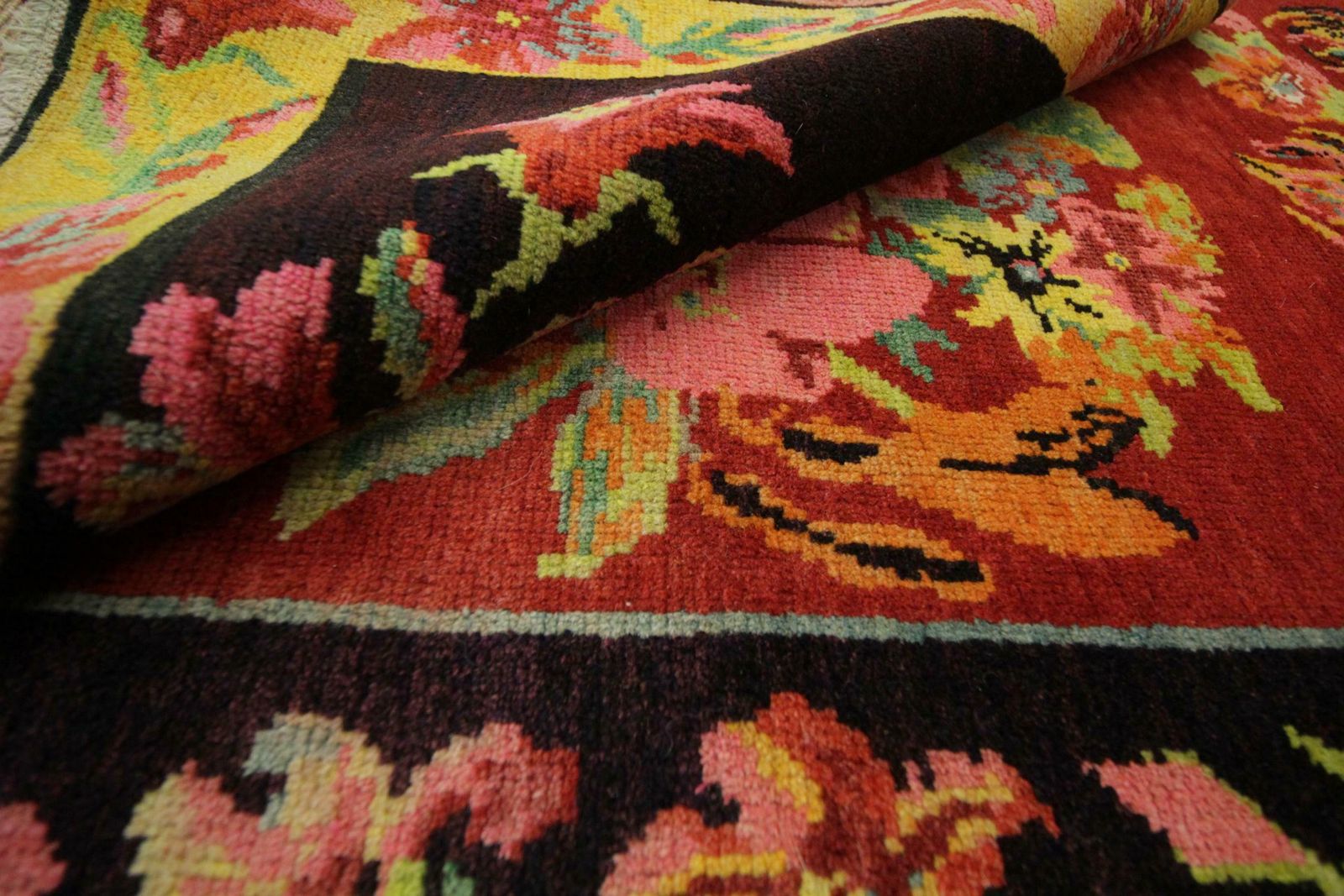 Floral Antique Rug, Handmade Carpet Handwoven Rug Oriental Livingroom Rug photo vintage