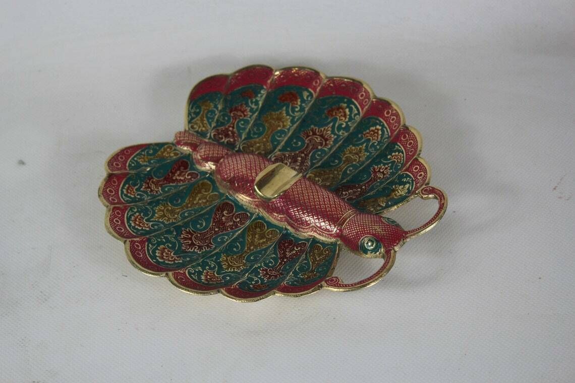 Enameld Brass Ashtray In The Shape Of A Butterfly   Ca. 1960   As New photo 124.0