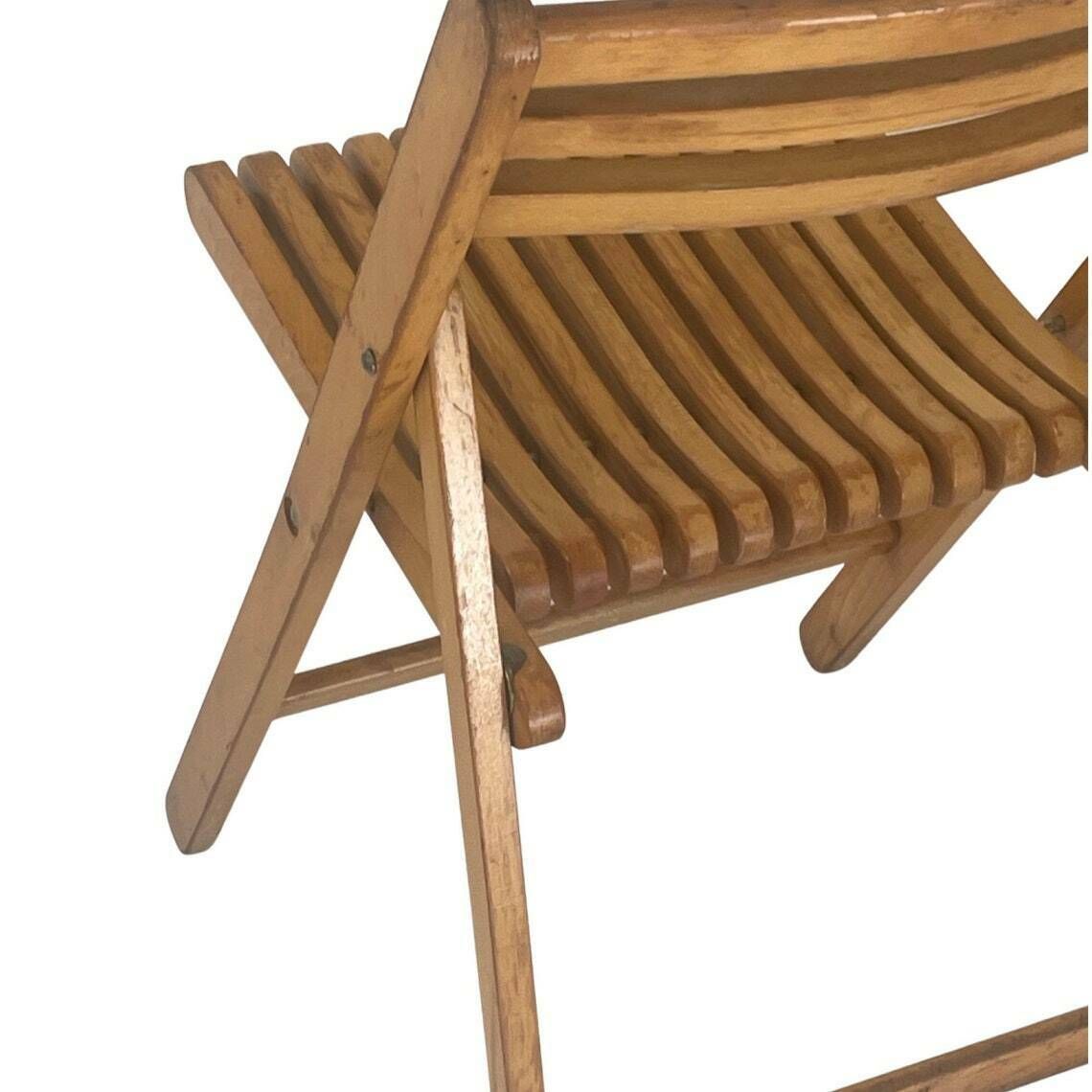 Vintage   Folding Chair With Curved Seat   Light Oak (Wood Grain)   Multiple In Stock! photo furniture
