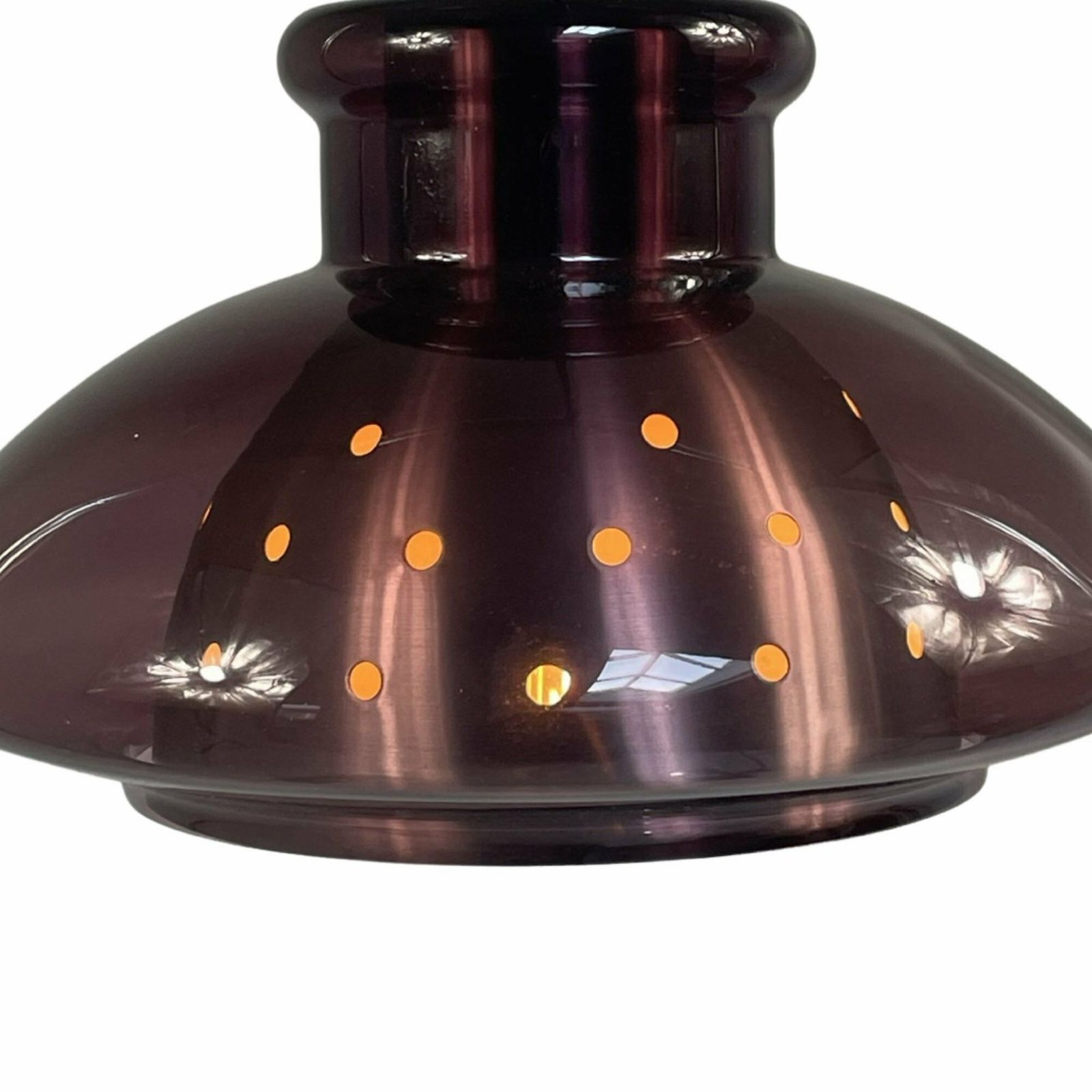 Doria Leuchten Purple Glass Hanging Pendant Space Age German Design photo for sale