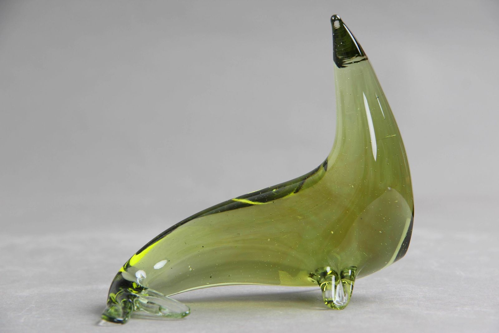 Sea Lion In Green Glass, 1970s Figure In Green Glass, photo buy