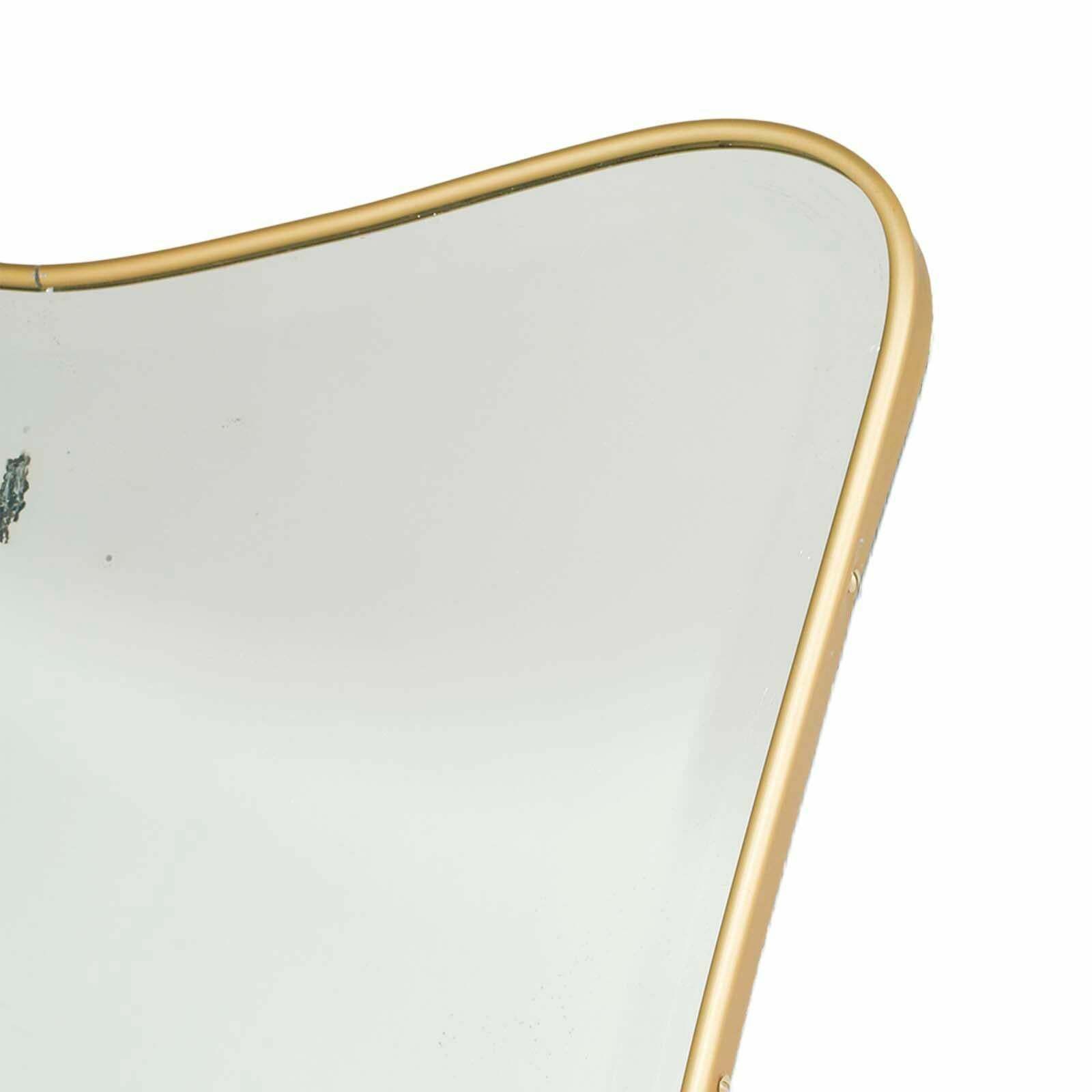 Midcentury Wall Mirror By Fontana Arte, Gio Ponti Attributed Golden Metal Frame photo furniture