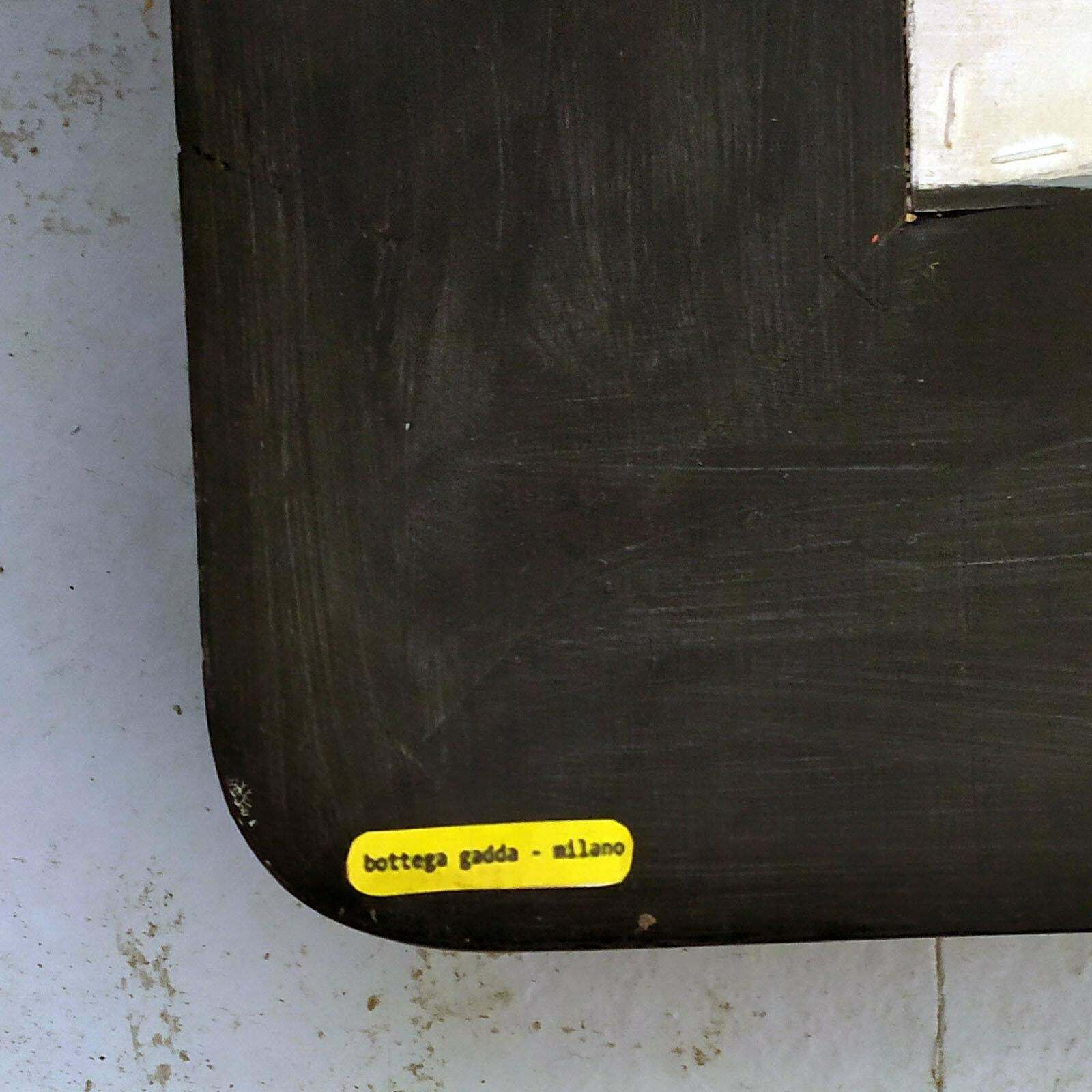 Mid Century Black Wall Mirror, Painted Walnut By Sergio Mazza For Bottega Gadda photo vinterior